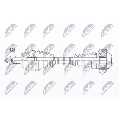 Imagen de NTY NPW VW 163 Árbol de transmisión Eje delantero, izquierda 503 Caja doble embrague 7 vel. SEAT: Ibiza 4 Sportcoupe, 4, ST