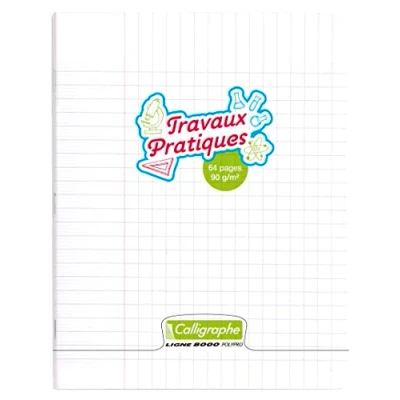 Imagen de Clairefontaine ES Calligraphe 18185C Un cahier piqué de travaux pratiques(gamme 8000 Clairefontaine) 64 pages 17x22 cm 90g grands carreaux et unis, couverture polypro (plastique), Incolore