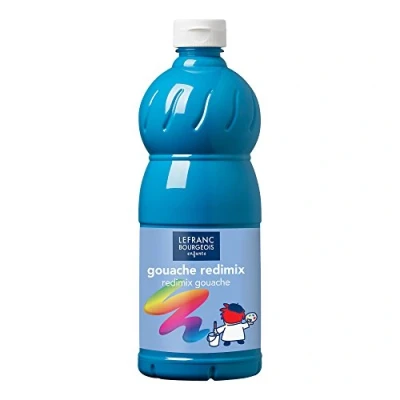 Imagen de Lefranc Bourgeois Témperas para niños, Color azul turquesa, 1,000 ml (Lefranc &amp; 188033)