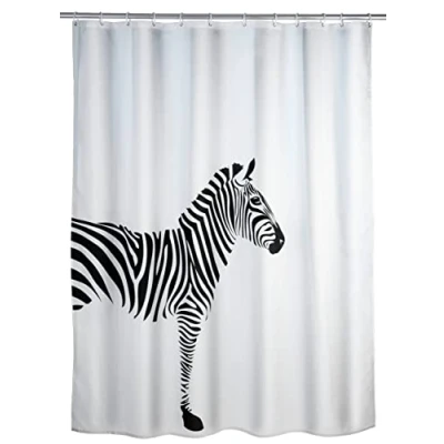 Imagen de Wenko Cortina de Ducha Wild Antibacterial, Lavable Blanco