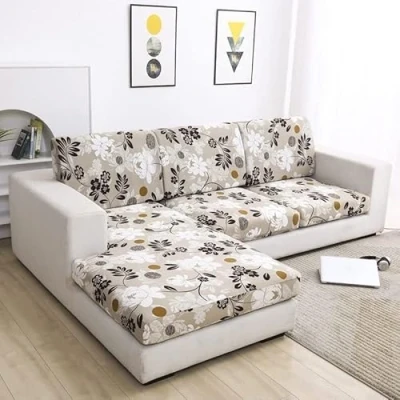 Imagen de Funda de cojín Asiento Sofá 4/3/2/1 Asiento, Alta Elasticidad, Floral/Terciopelo Protector Fundas para Sofás Chaise Longue ( Color : #30 , Size 1 seat