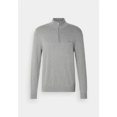 Imagen de Tommy Hilfiger Essential ZIP MOCK Jersey de punto, Hombre, Talla: XS, Medium grey heather