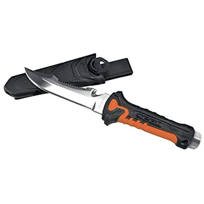 Imagen de SEAC Rapid, Cuchillo de Seguridad para Buceo y Pesca submarina, Acero Inoxidable