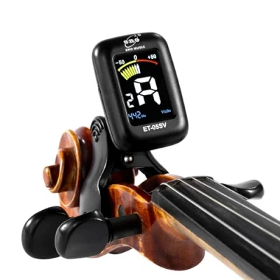 Imagen de ENO MUSIC Sintonizador profesional de violín para violín, pantalla LCD colorida, fácil control, afinador preciso