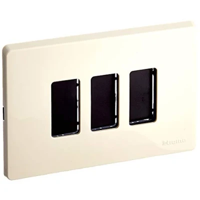 Imagen de Bticino S503/13RS Magic Kit, Soporte y Placa, 3 módulos, Marfil, Blanco Perla (ral 1013)
