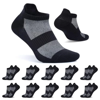 Imagen de FALARY Calcetines Mujer Cortos Negro 35 38 Calcetin Tobilleros Hombre Deportivos Algodon Transpirables 10 Pares