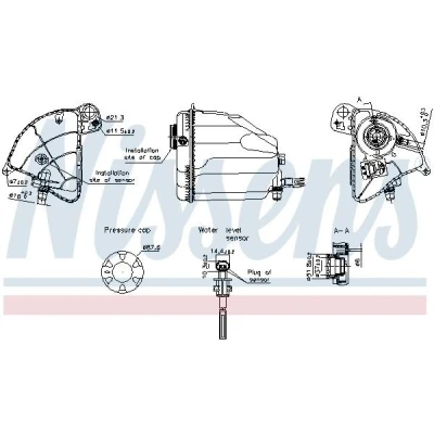Imagen de NISSENS 996358 Depósito de Agua 1,5 con caperuza, sensor BMW: 5 Berlina, 7, GT