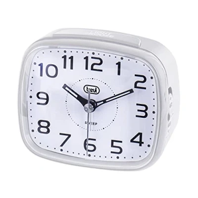 Imagen de Trevi SL 3054 Reloj de Cuarzo con Alarma, Esfera Grande, botón Snooze/Light, Movimiento silencioso Sweep, Color Blanco