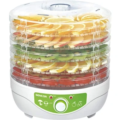 Imagen de SENCOR SFD 790WH con Control de Temperatura para Bloques, ciruelas, albaricoques, plátanos, Carne Seca, Pescado seco, 250 W, deshidratador Alimentos, Metal, Blanco