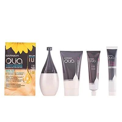 Imagen de Garnier Olia Coloración Permanente sin Amoniaco, con Aceites Florales de Origen Natural, Tono 110 Rubio Super Aclarante 1 Unidad (Paquete 1)