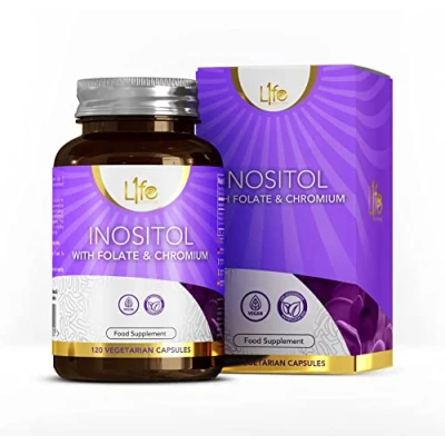 Imagen de LN Inositol 120 Myo Capsulas, 1500mg Mioinositol 300μg Acido Folico &amp; 150μg Cromo Por Porción Mio Para Apoyar la Salud de Mujer, Sin OGM, Gluten y Alérgenos, Fabricado en RU