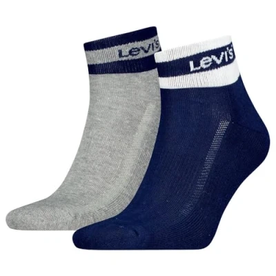 Imagen de Levi&#039;s Quarter Calcetines, Black/Blanco, 39/42 (Pack de 2) Unisex