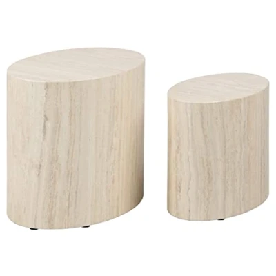 Imagen de AC Design Furniture Rico Juego de mesas, Madera, Beige, H: 40 x B: 33 T: 48 cm