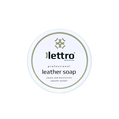Imagen de Lettro Jabón para Cuero Limpieza Efectiva con Efecto Acondicionador Hidratante Sillas de Montar, Bolsos, Asientos Automóviles, Muebles, Zapatos y Artículos Cuero, 100 ml 3.40 fl. oz.