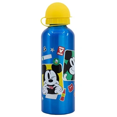 Imagen de Botella de agua infantil reutilizable aluminio 530 ml Mickey Mouse