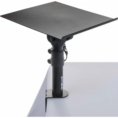 Imagen de QUIK LOK MSC/001 soporte multifunción con clip, de mesa multifunción, abrazadera fijación, placa superior 25 cm x 29 cm, tiras adhesivas goma, color negro