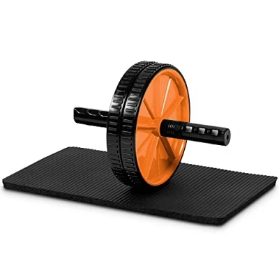 Imagen de GRIDINLUX Kit Rodillo abdominales con alfombrilla para rodillas y Doble Rueda, Mangos ergonómicos, ejercitador fitness Dual