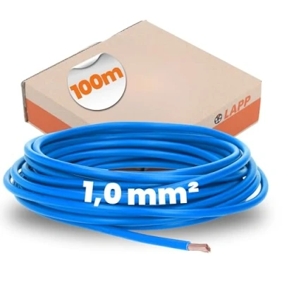 Imagen de Lapp 4510023 H05V K 1,0 mm² azul I cable de cableado flexible PVC único trenzado 1 mm2