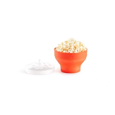 Imagen de Lékué Mini Pop Corn, recipiente silicona para preparar palomitas en microondas, Rojo,
