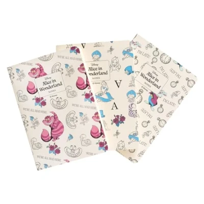 Imagen de Grupo Erik Pack cuadernos A6 Disney Alicia en el País de las Maravillas Bloc notas distintos diseños 3 Libretas pautadas Libreta Cuaderno pequeña