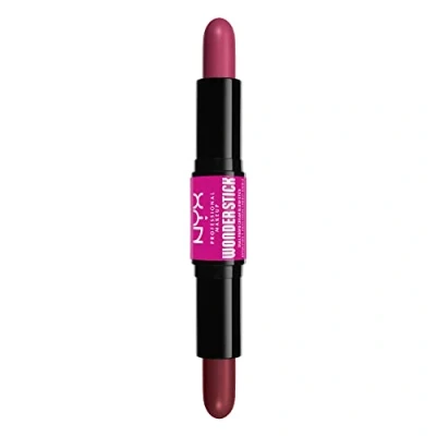Imagen de NYX Professional Makeup Wonder Stick Blush, Colorete en crema, Con ácido hialurónico, Textura cremosa, Fórmula Vegana, Deep Magenta + Ginger