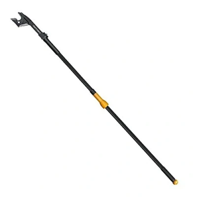 Imagen de Fiskars Pértiga de corte Amboss para ramas secas y duras, No telescópica, Ángulo ajustable en 260, Hoja acero/mango aluminio, Longitud 1,61 m, Negro/Naranja, UP53, 1000597