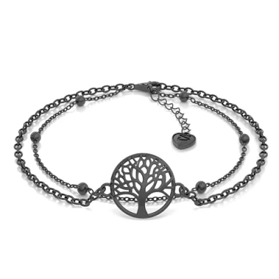 Imagen de SERASAR Pulsera Life Mujer en Negro, Life, Joyas Plata de ley 925 Mujer, Pulseras Originales, Regalo Joyería para Hermana, Madre
