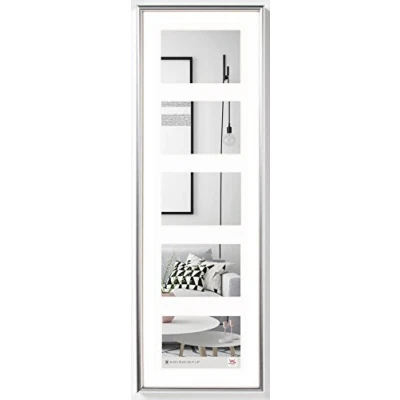 Imagen de marco de fotos walther design plateado 5X 10x15 cm galería con passe partout, plástico Galeria KS515H