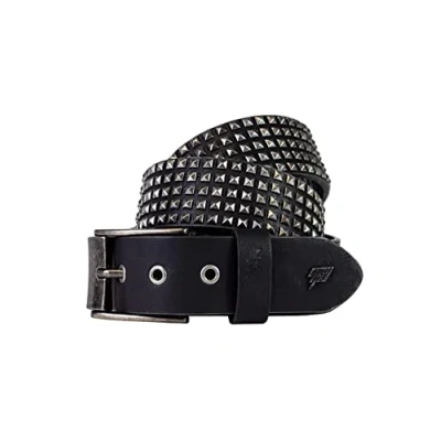Imagen de Lowlife of London Belts Cinturón de cuero pirámide 5 filas, con tachuelas, estilo punk, gótico, rock, remache metal cinco filas para hombres y mujeres, Peltre negro, 40&quot; 42&quot; Waist (XL)