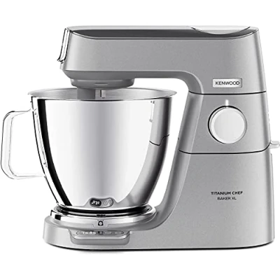 Imagen de Kenwood Titanium Chef Baker XL Robot de Cocina con Batidor K, Gancho Amasar, Varillas y Bol 6,7L, KVL85.424SI, Potencia 1500W, Plata