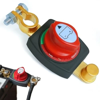 Imagen de CIOXSOIO Desconectador de Bateria, Cortacorrientes Bateria Coche 12V 48V, Aislador Batería Interruptor Apagado, para Coche, Camión, Moto, Caravana, Barco