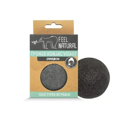 Imagen de esponja Konjac cara Natural Limpia y purifica Desmaquilla la en suavidad, facial carbón exfoliante Rutina de belleza, Skincare, ducha Feel