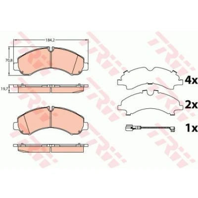 Imagen de TRW GDB3645 Juego de pastillas freno con contacto avisador desgaste accesorios MITSUBISHI: Canter 7.Generation