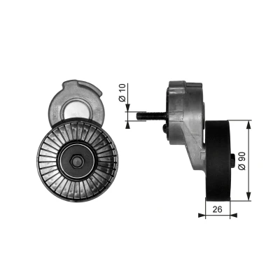 Imagen de GATES FleetRunner Micro V Kit T38113 Polea Tensora CHRYSLER: Voyager 4, / Grand 3