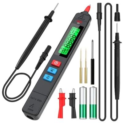 Imagen de BSIDE Z1 Kit de probador voltaje multímetro digital inteligente, bolígrafo eléctrico un solo polo, diodo capacitancia rango automático, detector cable vivo con clips