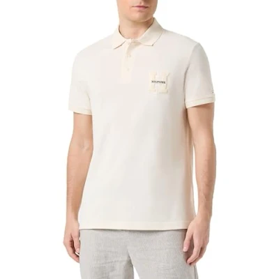 Imagen de Tommy Hilfiger Boucle H Embro REG Polo MW0MW34771 Polos de Manga Corta, Beige (Calico), M para Hombre