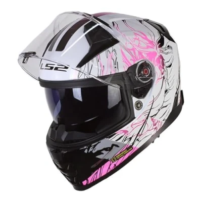 Imagen de LS2, Casco Integral Moto Vector II DARFLO Gloss White Pink, XS
