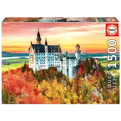 Imagen de Educa Puzzle de 1500 para Adultos. Otoño en Neuschwanstein. Incluye Pegamento Fix colgarlo una Vez finalizado. A Partir 14 años (19042)