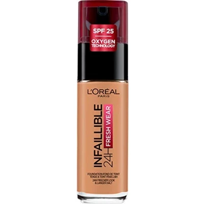 Imagen de L&#039;Oréal París Infallible 24H Fresh Wear, Base de Maquillaje Larga Duración, Tono 275 Ambre Rose 30 ml