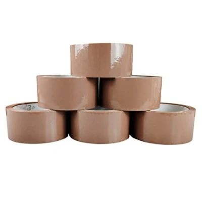 Imagen de RAYLU PAPER® Rollos de Precinto, Cinta Adhesiva para Embalaje Cajas Envío Resistente y Extra Fuerte, 66 metros x 50 mm ancho (6 unidades, Marrón)