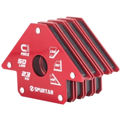 Imagen de Spurtar 4 pzas 23Kg escuadras magneticas electrodos soldadura Escuadra magnetica para soldar, magnética, 45, 90, 135 grados
