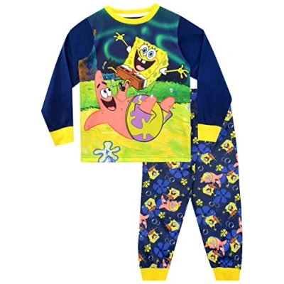 Imagen de SpongeBob Squarepants Pijamas de Manga Larga para niños Azul 8 9 Años