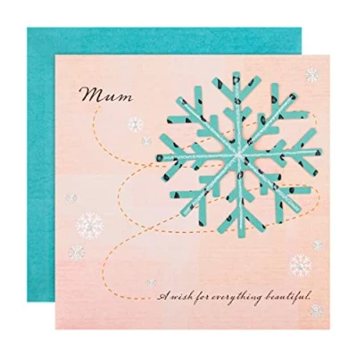 Imagen de Hallmark Tarjeta de Navidad para mamá Diseño contemporáneo copo nieve con efecto 3D