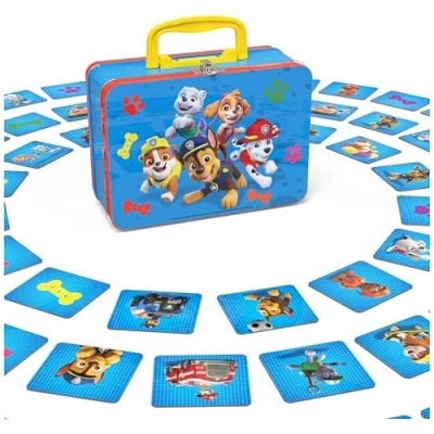 Imagen de Spin Master Games, Juegos de MESA, PATRULLA CANINA MEMORY Juego Memoria MEMO 72 Cartas Divertido con Maletín Transporte Metálico, 2 6 Jugadores Mesa Niños 3 años +