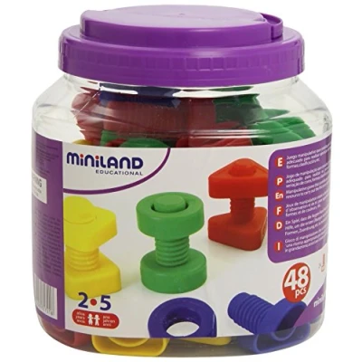 Imagen de Miniland Juego para Enroscar: Tornillos Y Tuercas, Multicolor, Talla Única (SI M31721), de 2 a 5 años.