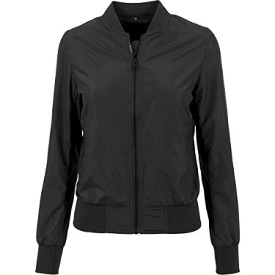 Imagen de Build Your Brand By044 ladies Nylon Jacket Chaqueta Bomber de Nailon para Mujer, Negro, Extra Small