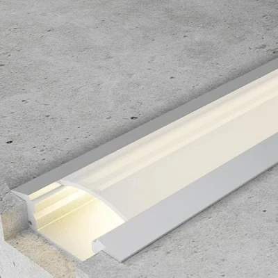 Imagen de LEDUNI ® Perfil Aluminio de LED para Luces Tira del con Cubierta Blanca Lechosa los Casquillos Extremo y Clips Montaje Metal Plata (Empotrable, 10 Unidades)