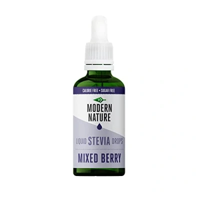 Imagen de Modern Nature Gotas de Stevia Líquida Sabor Baya 50ml Edulcorante Natural, Sin Azúcar, Calorías, Keto Sustituto del Azúcar y Jarabe Café