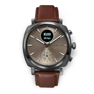 Imagen de Pininfarina Senso Reloj Inteligente Híbrido analógico con Pantalla Digital, Frecuencia Cardíaca, ECG, Oxígeno en Sangre, Pasos, Calorías, Sueño, Actividad Física, Brújula y GPS Gris Mercurio