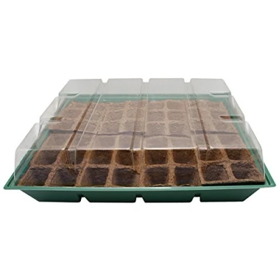 Imagen de Biotop Kit semillero con 24 macetas de turba 4 x cm (con Tapa y Bandeja, 43 33 cm), Multicolor, 1x1x1 cm, B2013